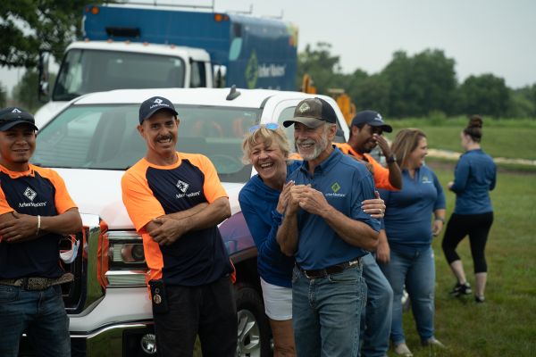 Arbor Master tree crew on a photoshoot showing the team spirit in Nichols Hills, OK.